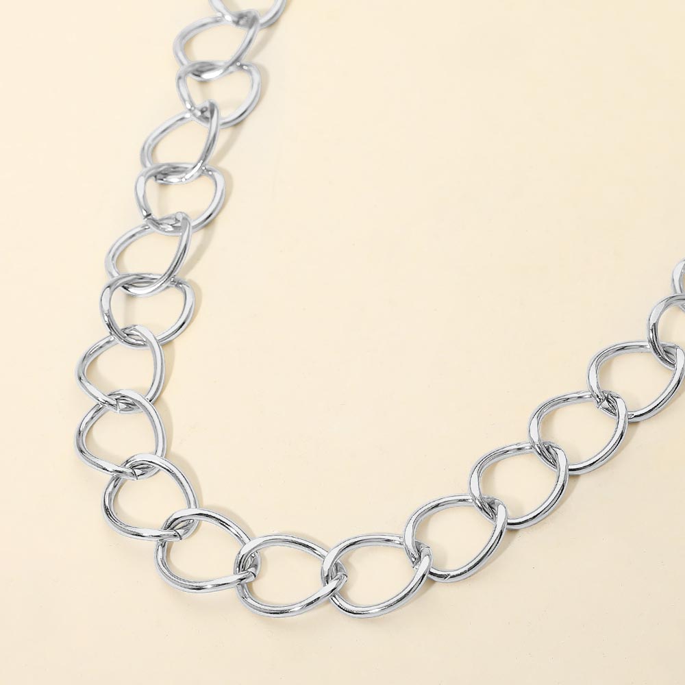 Madeline Love Silver Stainless Steel Chunk Link Chain Necklace