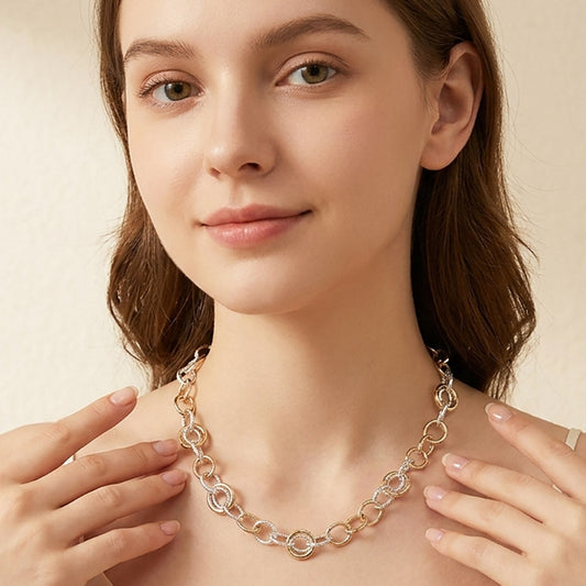 Madeline Love Gold, Silver Two Tone Interlocking Link Chain Necklace