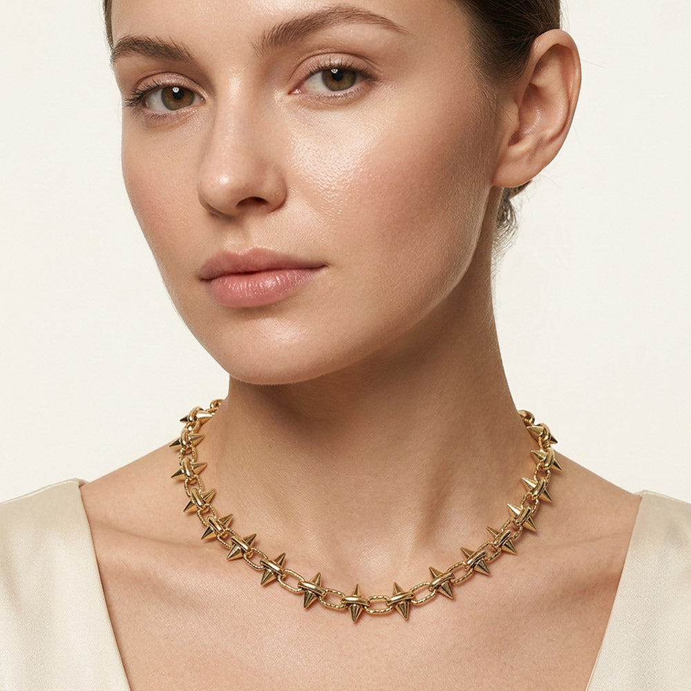 Madeline Love Gold Stainless Steel Spike Link Chain Necklace