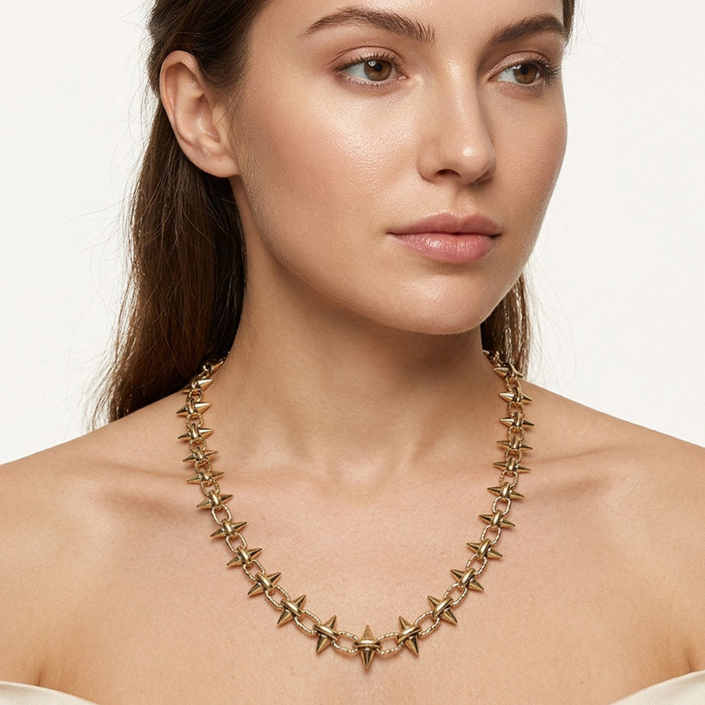 Madeline Love Gold Stainless Steel Spike Link Chain Necklace