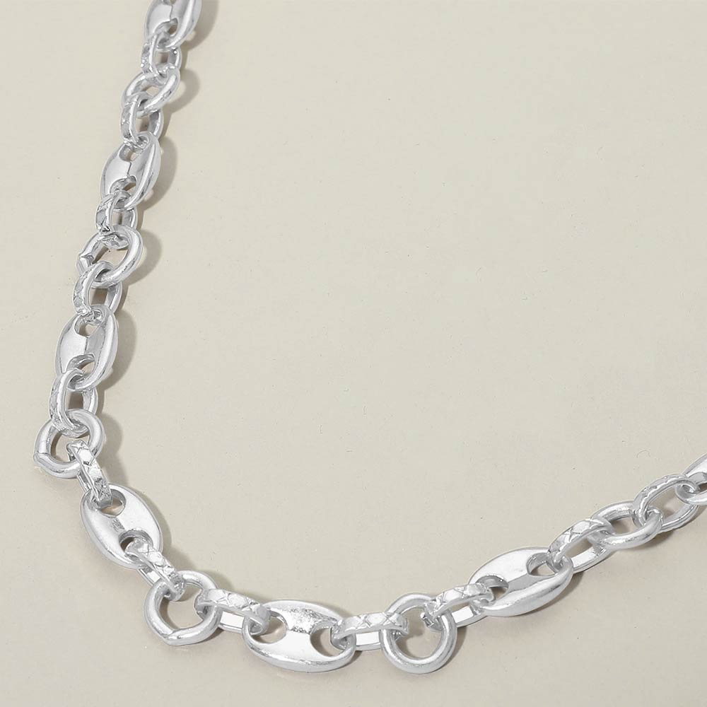 Madeline Love Worn Silver Mariner Link Chain Necklace