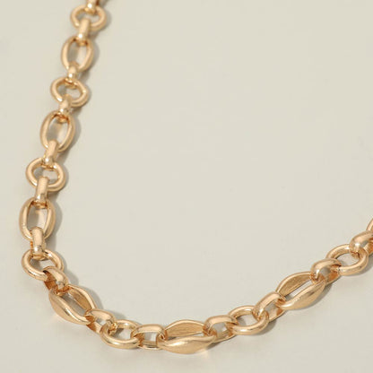 Madeline Love Worn Gold Mixed Link Chain Necklace - Necklaces