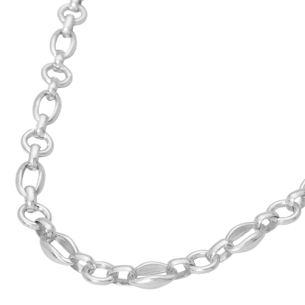 Madeline Love Worn Silver Mixed Link Chain Necklace - Necklaces - desc