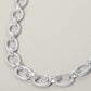 Madeline Love Worn Silver Textured Metal Oval Link Chain Necklace - Necklaces