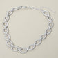 Madeline Love Worn Silver Textured Metal Oval Link Chain Necklace - Necklaces - extra