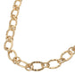 Madeline Love Worn Gold Hammered Metal Oval Link Necklace - Necklaces - desc