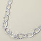 Madeline Love Worn Silver Hammered Metal Oval Link Necklace - Necklaces