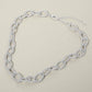 Madeline Love Worn Silver Twisted Metal Oval Link Chain Necklace - Necklaces - extra