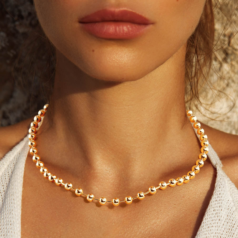 Madeline Love Gold Gold Dipped Brass Metal Ball Chain Necklace