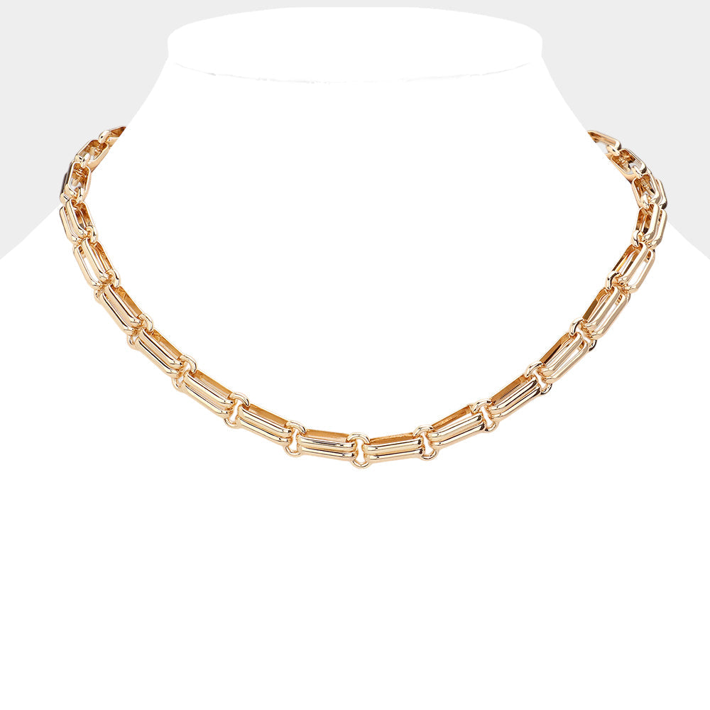Madeline Love Gold Chunky Metal Paperclip Chain Necklace - Necklaces