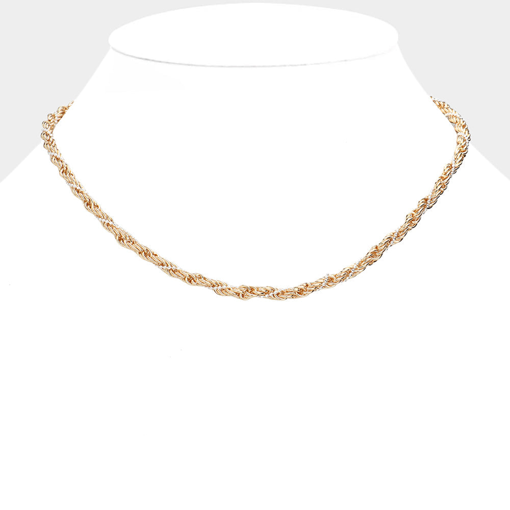 Madeline Love Gold Twisted Metal Chain Necklace