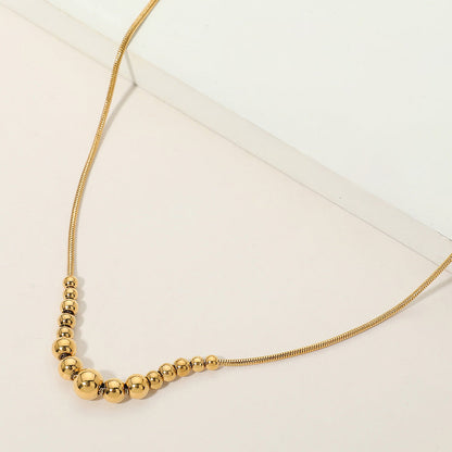 Madeline Love Gold Stainless Steel Beaded Snake Chain Necklace - Necklaces