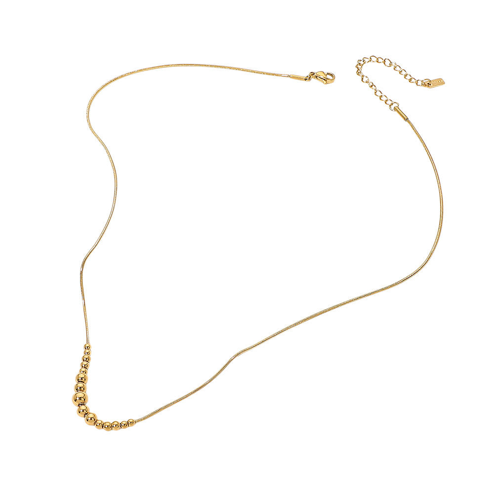 Madeline Love Gold Stainless Steel Beaded Snake Chain Necklace - Necklaces - extra