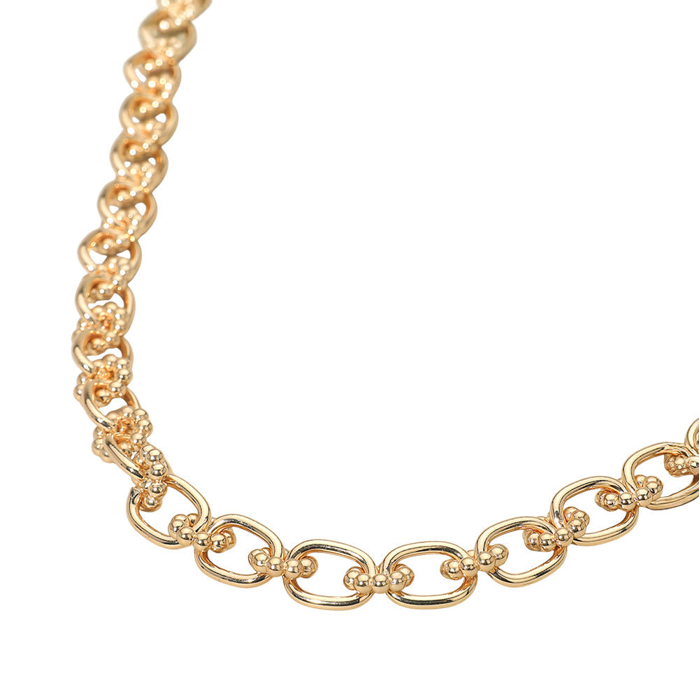Madeline Love Gold Bubble Floral Link Chain Necklace - Necklaces - desc