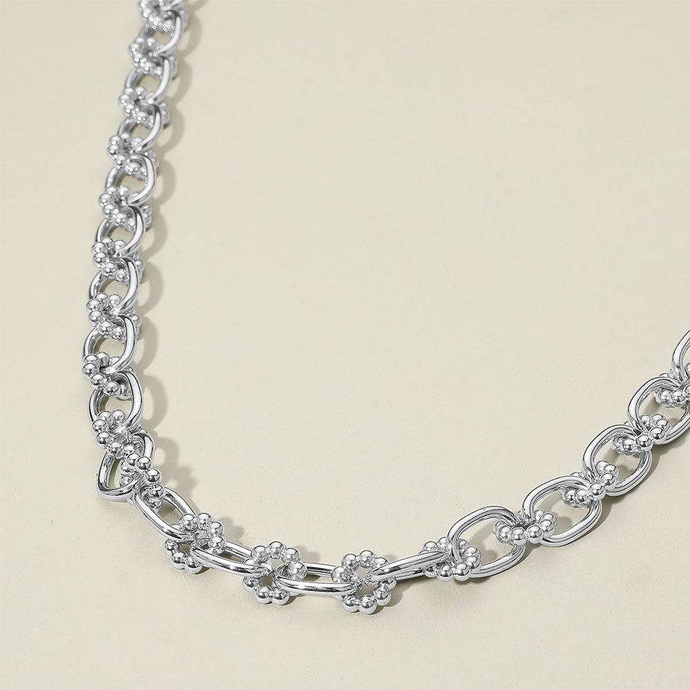 Madeline Love Rhodium Bubble Floral Link Chain Necklace - Necklaces