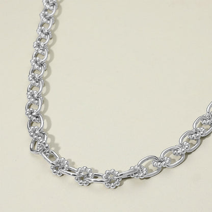 Madeline Love Rhodium Bubble Floral Link Chain Necklace - Necklaces