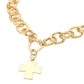 Madeline Love Gold Cross Charm Chunky Chain Toggle Necklace - Necklaces - desc
