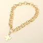 Madeline Love Gold Cross Charm Chunky Chain Toggle Necklace - Necklaces - extra