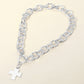 Madeline Love Rhodium Cross Charm Chunky Chain Toggle Necklace - Necklaces - extra