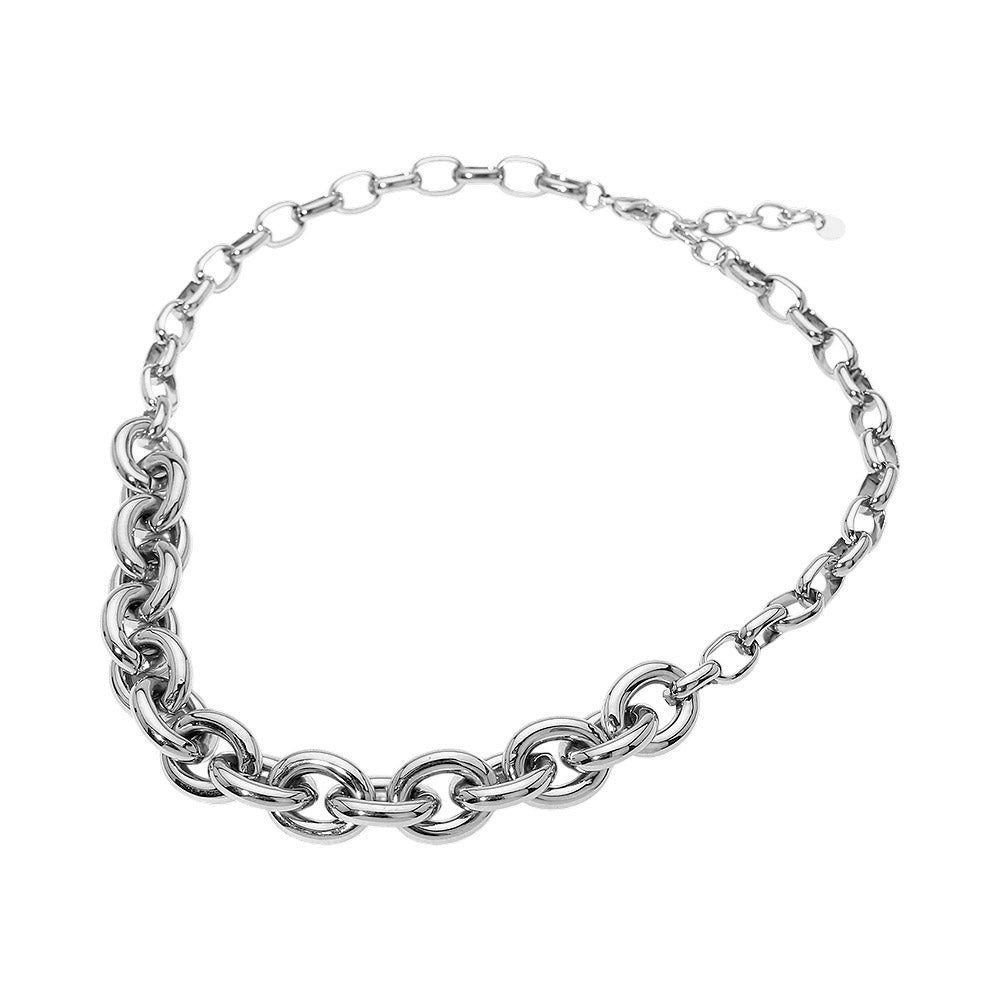 Madeline Love Silver Stainless Steel Chunky Chain Necklace - Necklaces - desc