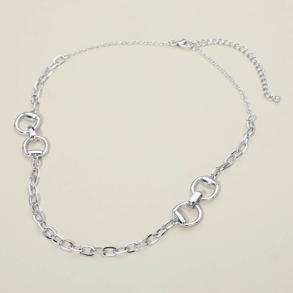 Madeline Love Rhodium Horsebit Link Chain Necklace - Necklaces