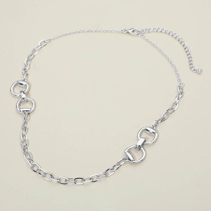 Madeline Love Rhodium Horsebit Link Chain Necklace - Necklaces