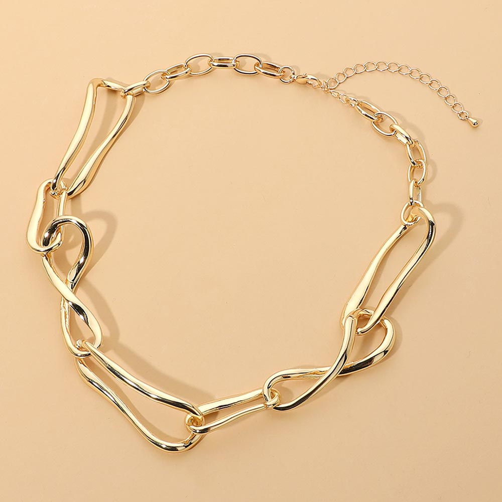 Madeline Love Gold Sculptural Link Statement Necklace