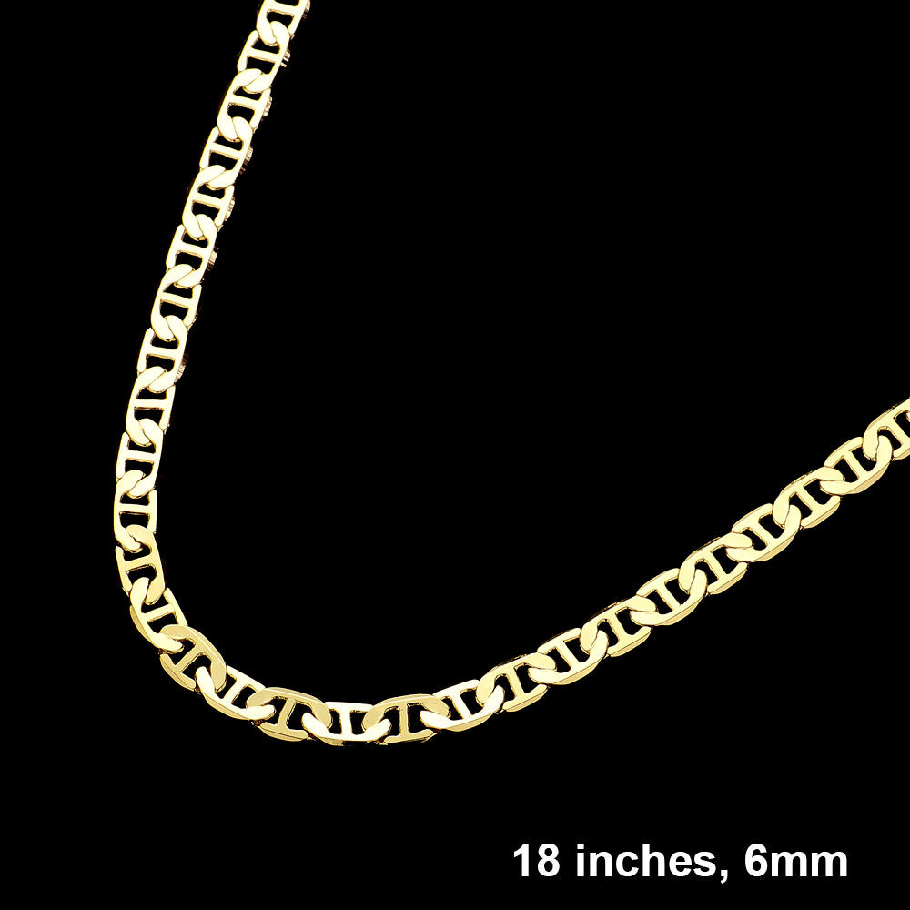 Madeline Love Gold Gold Plated 18 Inch 6mm Mariner Metal Chain Necklace - Necklaces