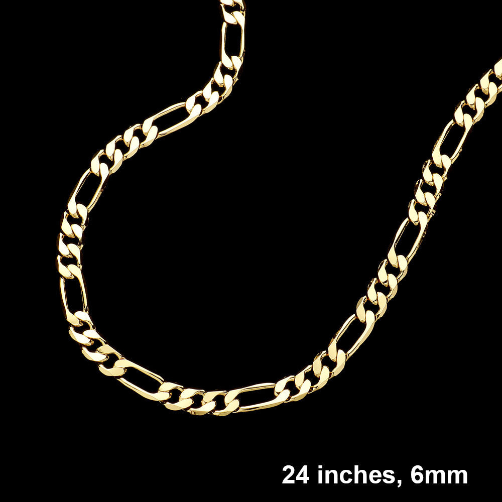Madeline Love Gold Gold Plated 24 Inch 6mm Figaro Metal Chain Necklace - Necklaces