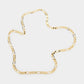 Madeline Love Gold Gold Plated 24 Inch 6mm Figaro Metal Chain Necklace - Necklaces - extra