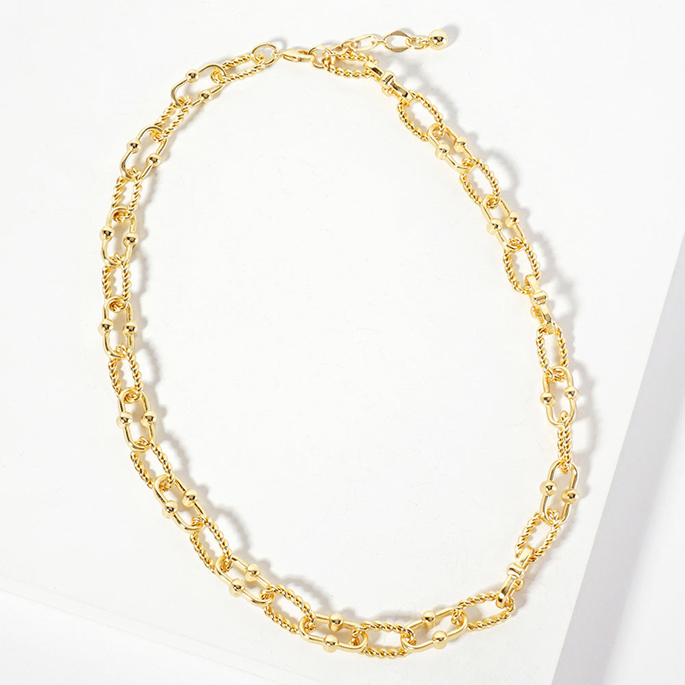 Madeline Love Gold Gold Dipped Textured Industrial Chain Necklace