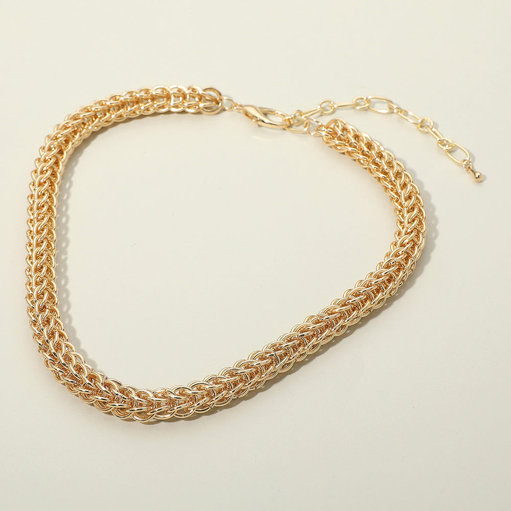 Madeline Love Gold Thick Braided Metal Chain Necklace