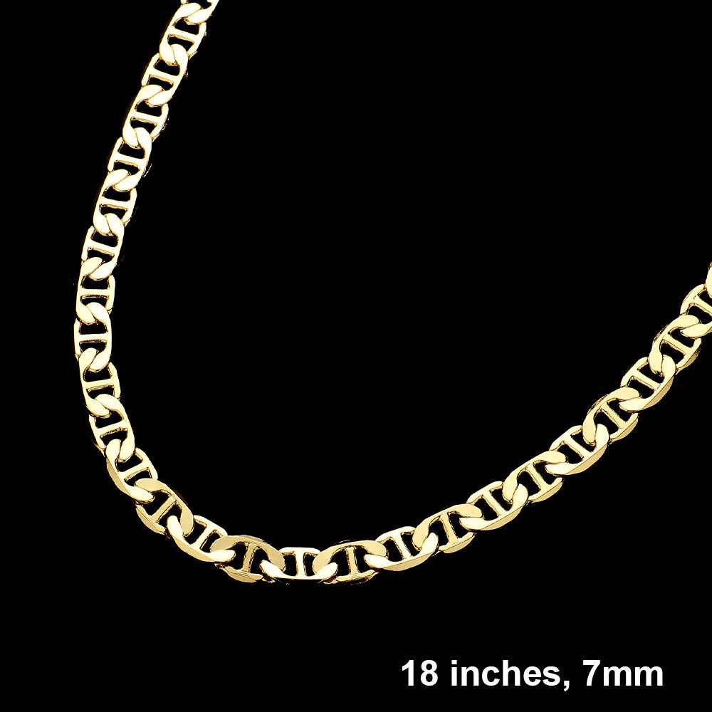 Madeline Love Gold Gold Plated 18 Inch 7mm Mariner Metal Chain Necklace - Necklaces
