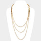 Madeline Love Gold Metal Cylinder Triple Layered Bib Necklace - Necklaces
