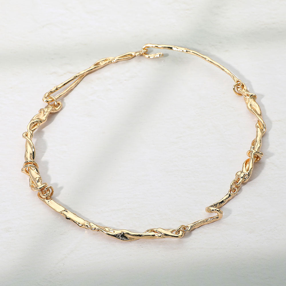 Madeline Love Gold Organic Metal Twisted Chain Necklace