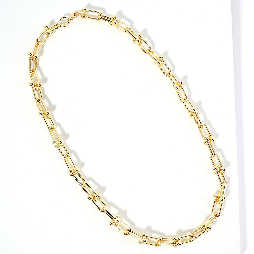 Gold Gold Dipped Hardware Chain Link Necklace