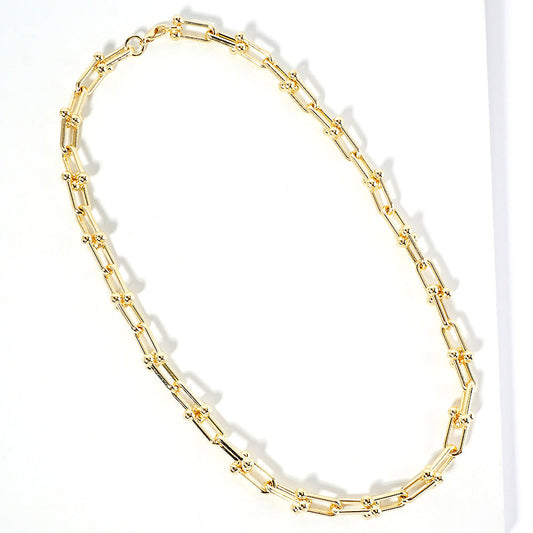 Gold Gold Dipped Hardware Chain Link Necklace