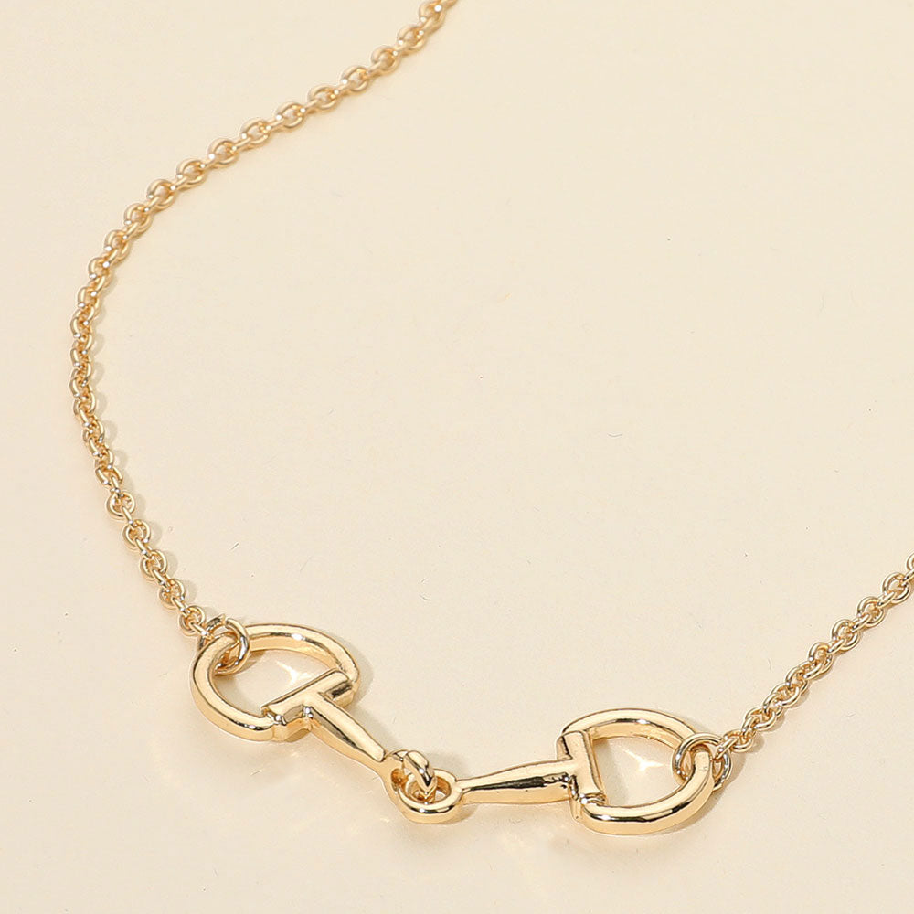 Madeline Love Gold Metal Horsebit Pendant Necklace