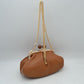 Ruched Kiss Lock Clutch Shoulder Bag with Detachable Gold Chain Strap - brown - Shoulder Bag