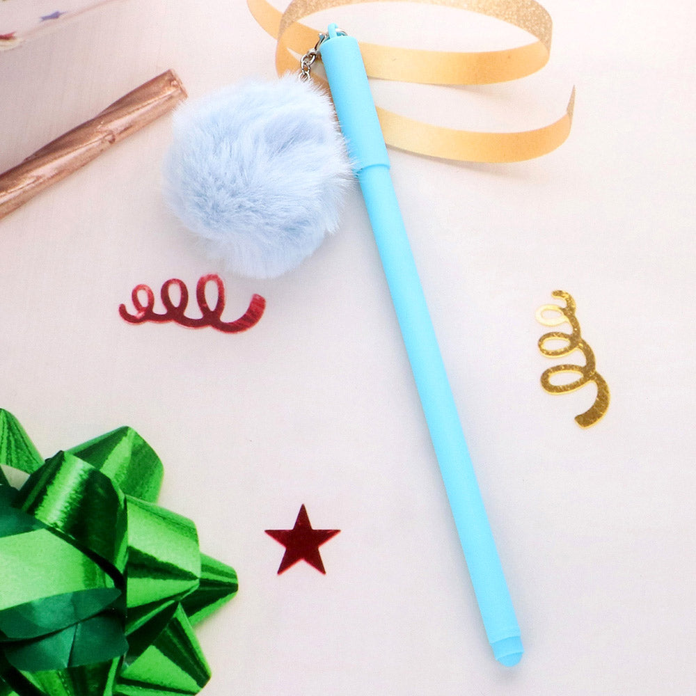 Madeline Love Blue Pom Pom Gel Pen - Jewelry
