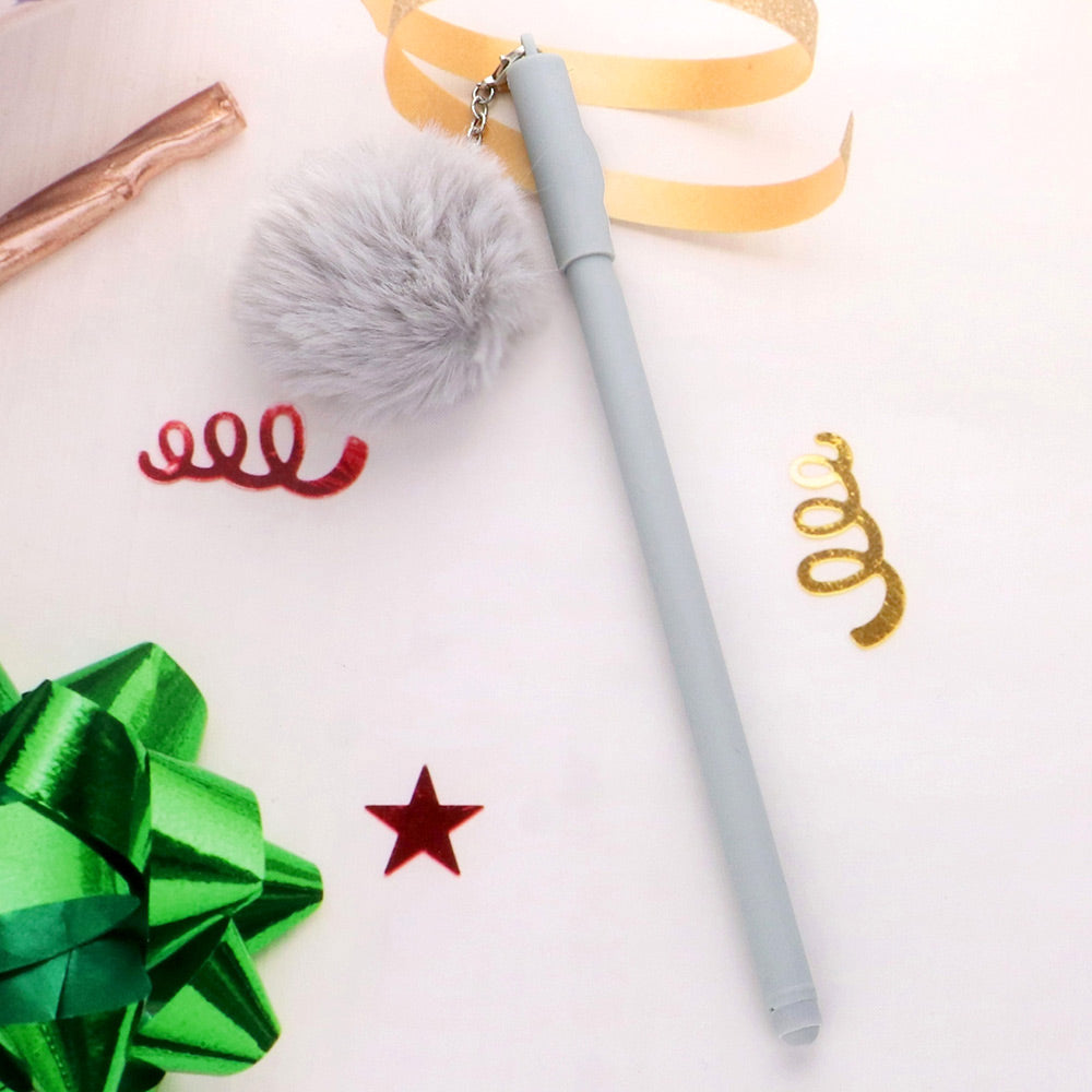 Madeline Love Gray Pom Pom Gel Pen - Jewelry