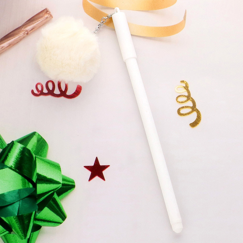 Madeline Love White Pom Pom Gel Pen - Jewelry