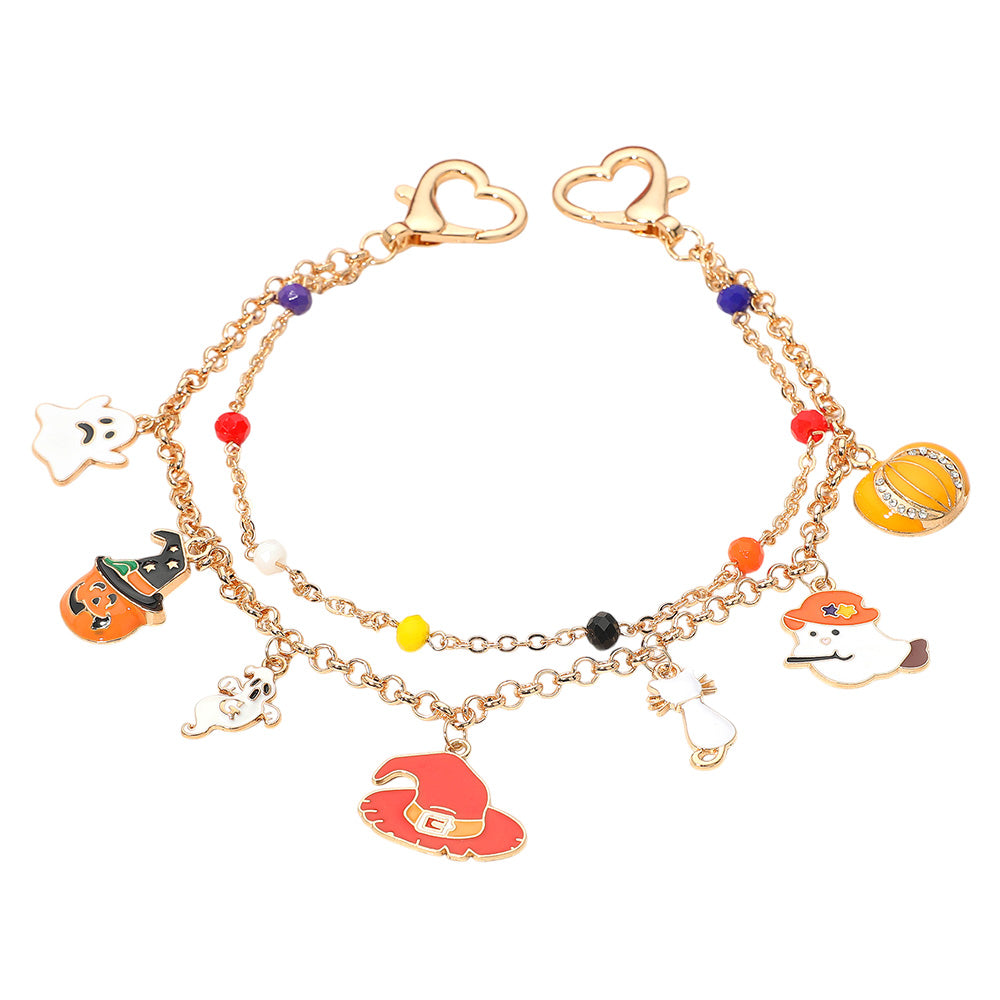 Madeline Love Gold Halloween Ghost Pumpkin Witch Hat Bag Charm - Bags & Wallets - desc