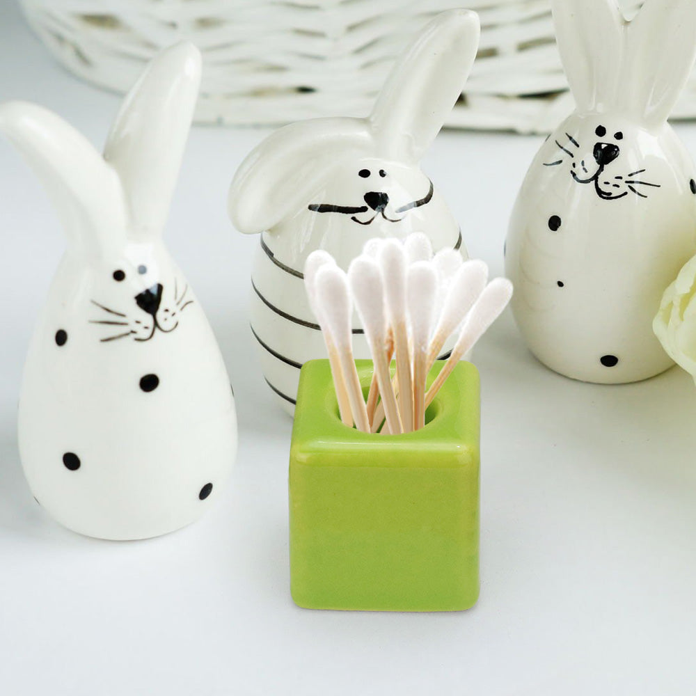 Madeline Love Green Square Shaped Solid Ceramic Toothbrush Holder / Pen Stand - Jewelry