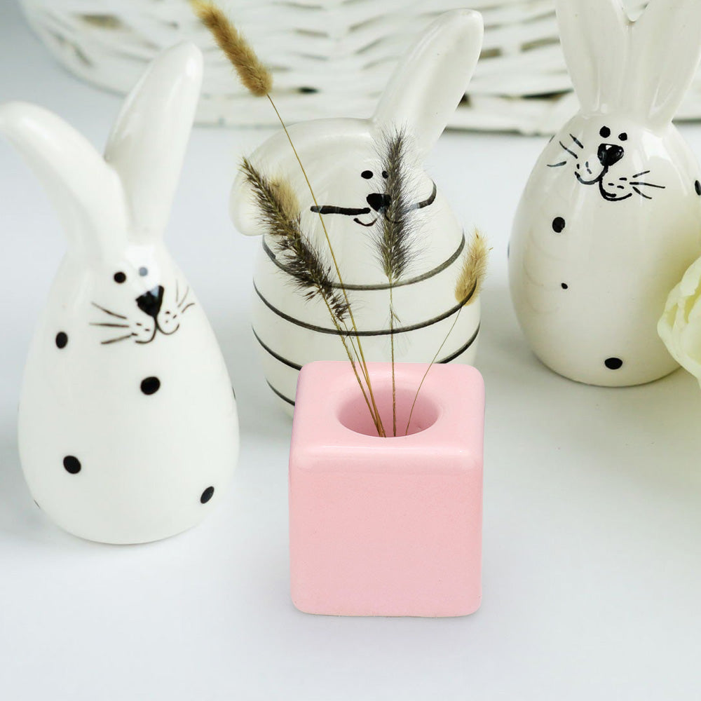 Madeline Love Pink Square Shaped Solid Ceramic Toothbrush Holder / Pen Stand - Jewelry