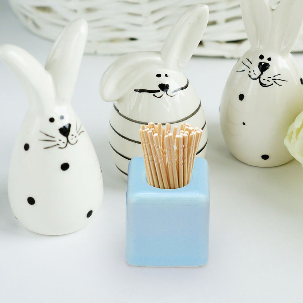 Madeline Love Light Blue Square Shaped Solid Ceramic Toothbrush Holder / Pen Stand - Jewelry