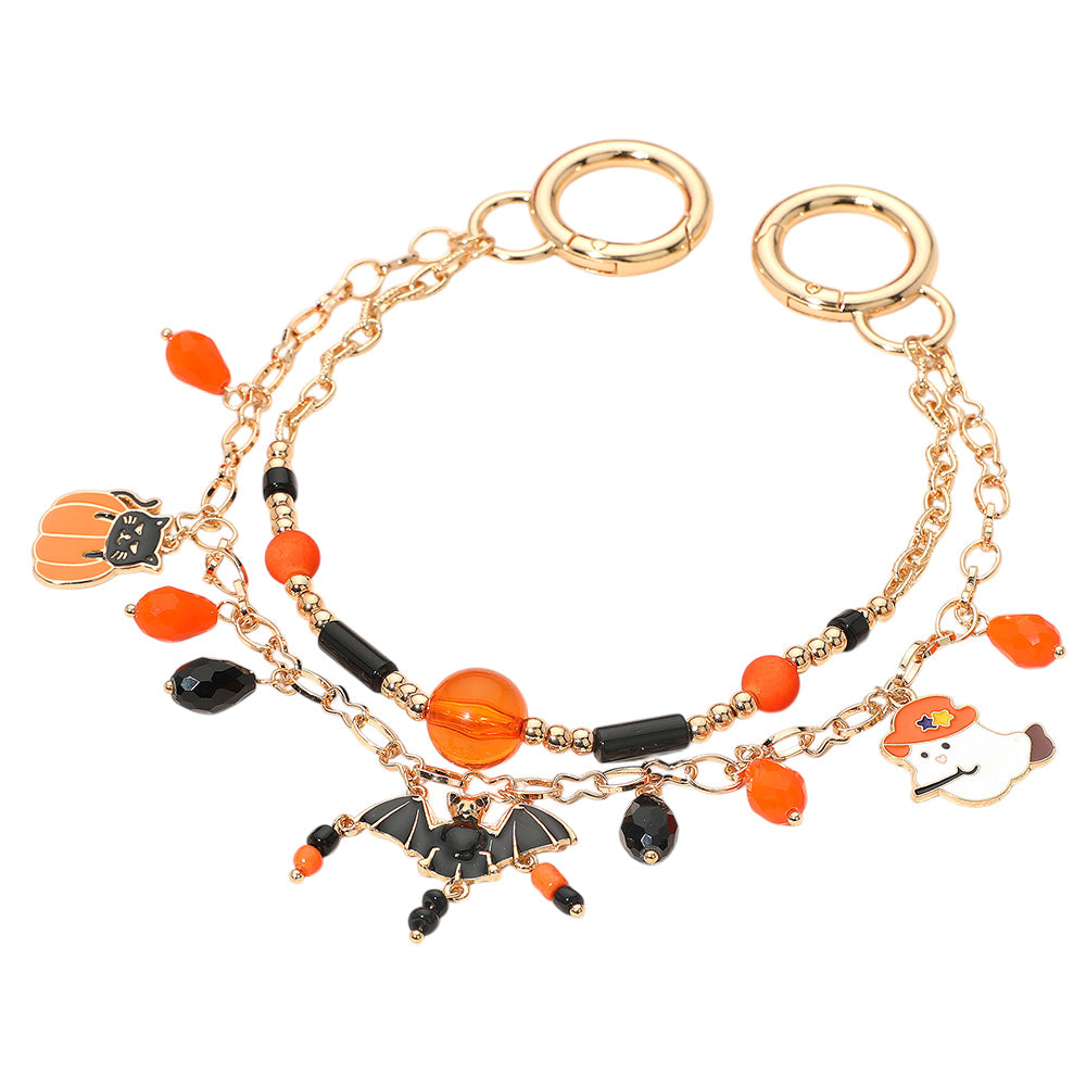 Madeline Love Gold Halloween Bat Ghost Pumpkin Cat Bag Charm - Bags & Wallets - desc