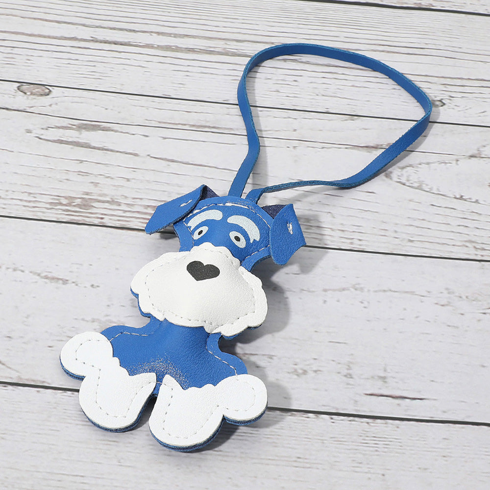 Madeline Love Blue Faux Leather Adorable Dog Bag Charm - Bags & Wallets