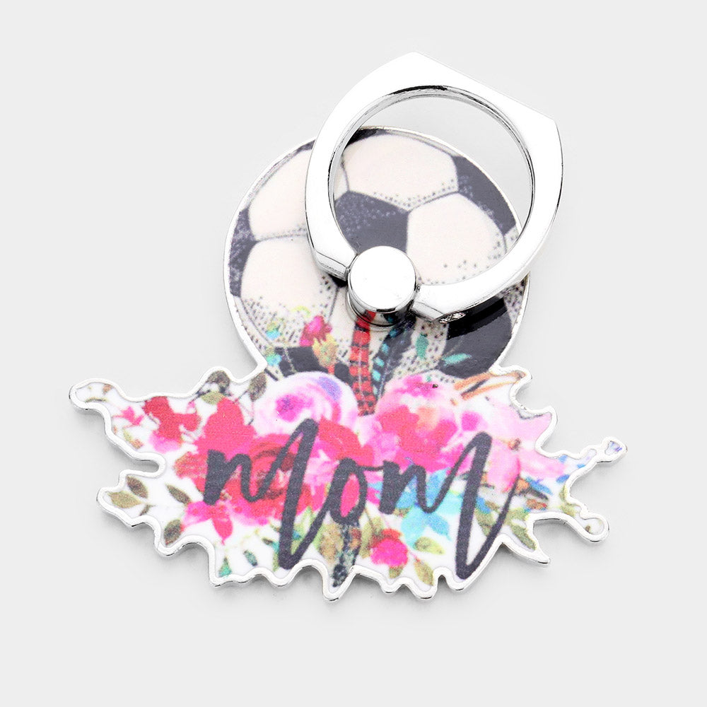 Madeline Love Multi, Rhodium Soccer Mom Floral Mom Self Adhesive Charm For Phone Grips - Sports & Events