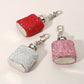 Madeline Love Aqua 1oz Bling Studded Stainless Steel Mini Flask Keychain Bag Charm - Bags & Wallets - extra